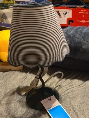 Room Essentials Navy and White Striped Table Lamp
